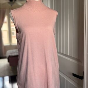 MarlaWynne Pink Sleeveless Mock Neck Tank Top